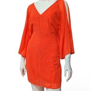 Bebe NWOT Orange studded Dress size L